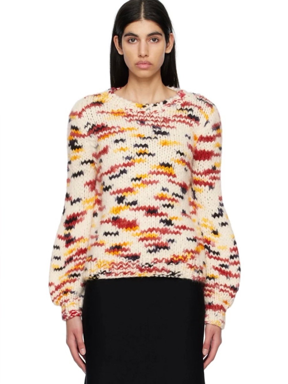 Gabriela Hearst Cashmere Multicolor Knit Sweater in Cream, Red, Yellow, Brown - Picture 14 of 14
